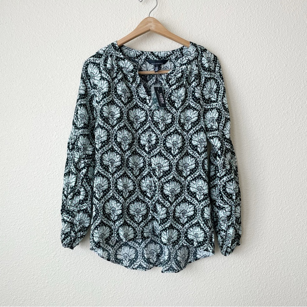 Elegant Black and White Patterned Women's Top
